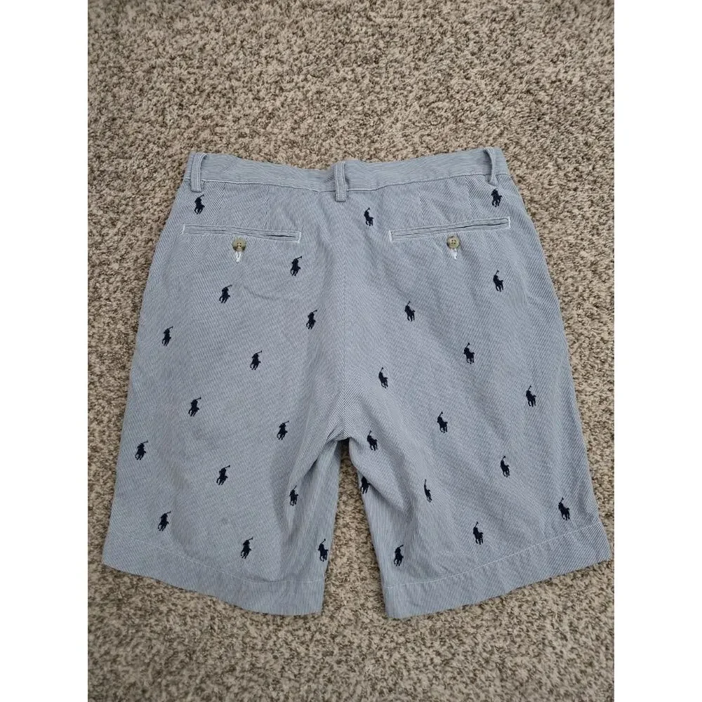 POLO RALPH LAUREN Men's All Over Pony Pinstripe Classic Fit 9” Shorts Size 31